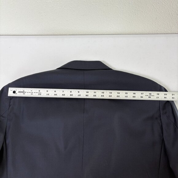 Hickey Freeman Worsted Wool Blazer Jacket Size 44R Navy Two Button Sport Coat - Picture 15 of 15